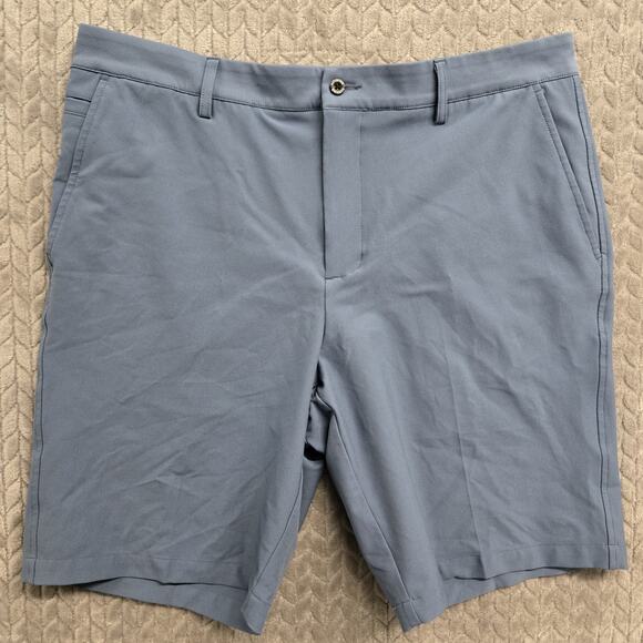 Dunning Golf Player Fit Woven 10" Short Mens 36 Solid Blue Performance Chino - Picture 1 of 10